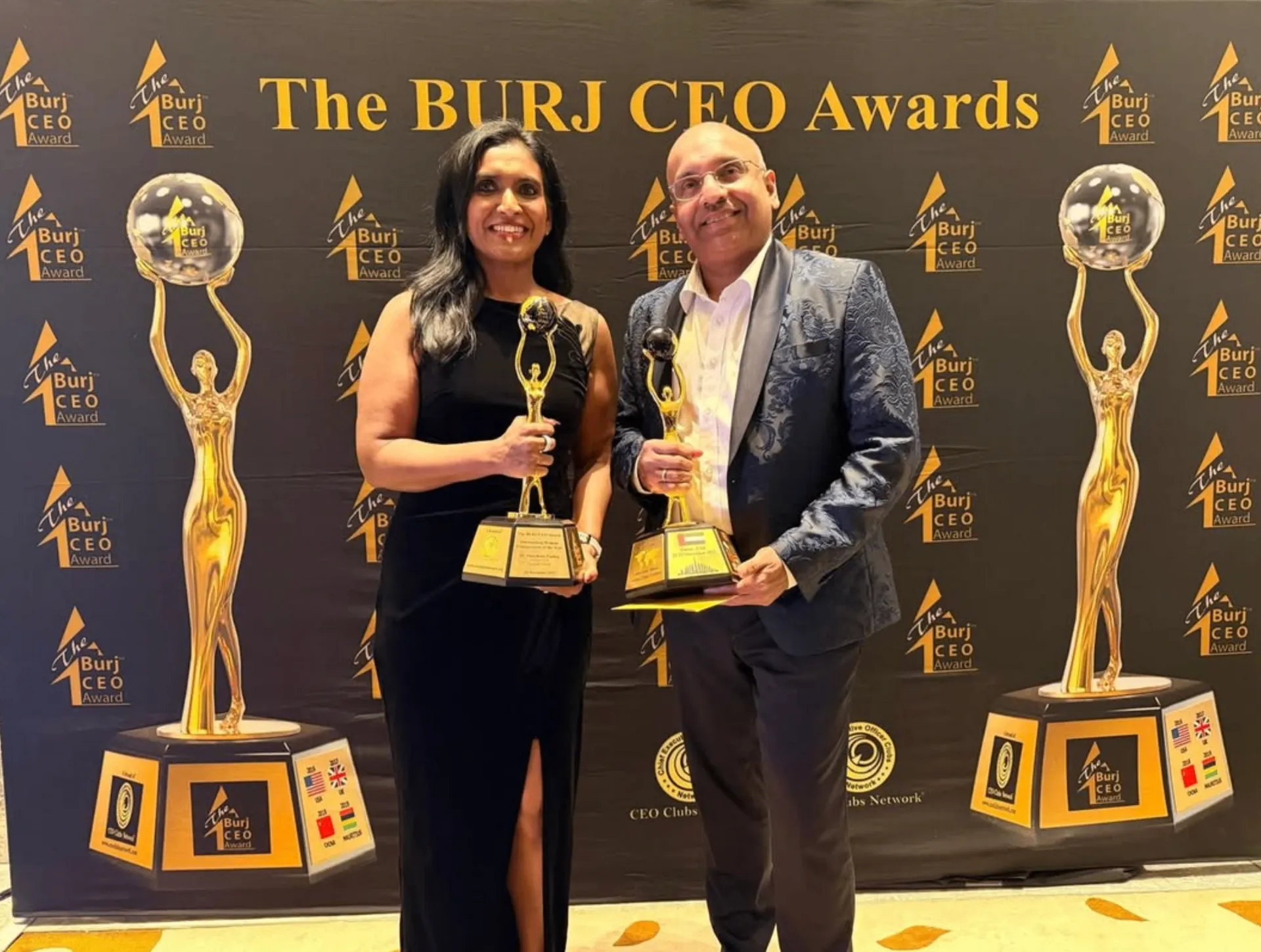 Selva and Tharshiny Pankaj at The Burj CEO Awards ceremony