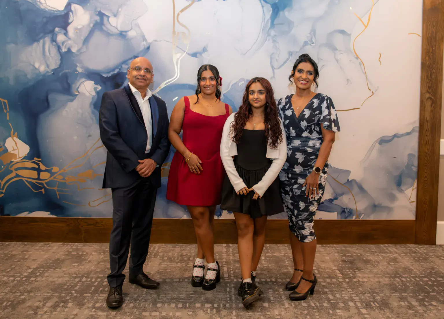 The Pankaj family – Selva, Tharshiny, Sharanie, and Dharanie